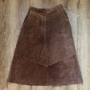 Talbots Vintage Light Brown Genuine Suede Skirt